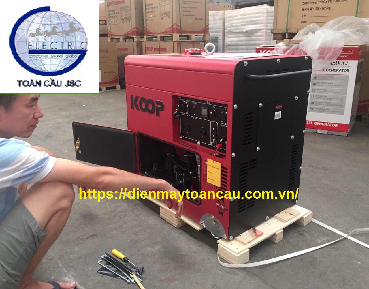 Máy phát điện chống ồn Koop KDF7500Q